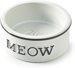 Ten einde raad Gebruikelijk Zware vrachtwagen Rivièra Maison Meow Cat Bowl Kattenvoerbak - Wit - ø 13,5 cm