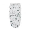 Meyco Dots inbakerdoek 0-3 mnd wit/stone green