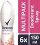 6x Rexona Deororant Spray Tropical 150 ml