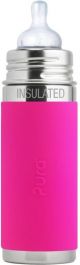 Pura thermos speenfles 260 ml inclusief roze sleeve en reisdop