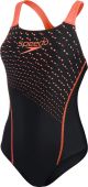 Speedo Medley Logo 1 Piece Zwart/Rood Dames Sportbadpak - Maat 36