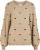 OBJECT - Dames Trui Objeve Nonsia L/s Pullover - Beige - Maat S