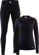 Thermoset Dames - Black/Granite - Maat S Craft Baselayer Set 