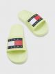 Tommy Hilfiger Jeans Flag Pool Slide Dames Slippers - Groen - Maat 41