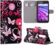 Motorola Moto G 3rd Gen Roze vlinders booktype hoesje | Portemonnee | PU lederen | Leer | Wallet Case | Telefoonhoesje | Bescherm Hoes | Book Style | Bookcase | Book Cases | klap | Flip Cover | Smartphone hoesje | Smartphonehoesje