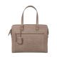 BURKELY 15.6 inch leren laptoptas Croco Cassy taupe