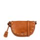 BURKELY leren crossbody tas met studs cognac