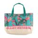 Sarlini shopper met all over print turquoise