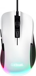 Trust GXT 922W Ybar Gaming Muis - 7200 DPI - RGB Verlichting - USB Bedrade Gaming Muis - Wit