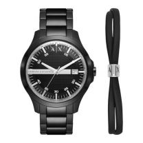 Armani Exchange AX7134SET Herenhorloge Geschenkset 46 mm - Zwart