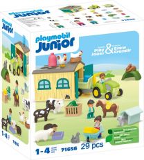 Beschadigde verpakking PLAYMOBIL Junior PROMO: Boerderijavontuur met tractor, aanhanger en dieren vrienden - 71656